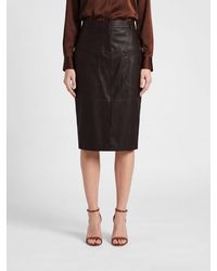 Liu Jo - High-Waisted Synthetic Leather Pencil Midi Skirt - Lyst