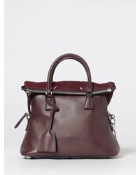 Maison Margiela - 5Ac Calfskin And Suede Handbag With Charm - Lyst