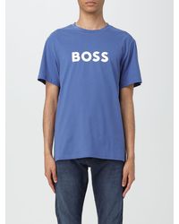 BOSS - T-shirt in cotone con logo - Lyst