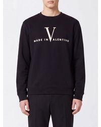 Valentino Garavani - Crewneck Cotton Sweatshirt With Contrast Logo - Lyst