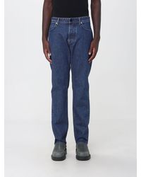 Stone Island - Straight Fit Mid-Rise Cotton Denim Jeans - Lyst
