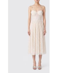 Elisabetta Franchi - Lace Midi Dress - Lyst