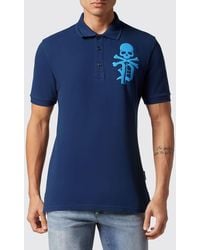 Philipp Plein - Polo De Algodón De Manga Corta Con Estampado De Calavera Y Logo - Lyst