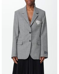 MSGM - Blazer In Wool With Check Pattern - Lyst