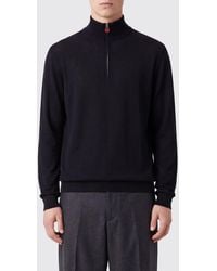 Kiton - Pure Wool Half-Zip Roll Neck Jumper With Ribbed Trims - Lyst