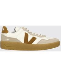 Veja - V-90 O.T. Leather Low-Top Sneakers With Contrast Logo And Sustainable Sole - Lyst