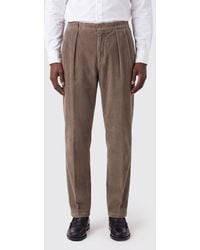 Briglia 1949 - Slim Fit Pleated Corduroy Chino Trousers - Lyst