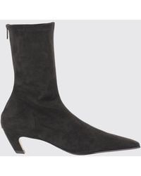 KHAITE - Arizona Suede Ankle Boots With Low Stiletto Heel - Lyst