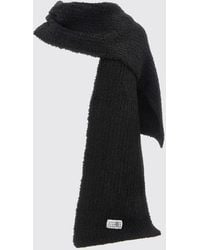 MM6 by Maison Margiela - Wool Blend Scarf With Contrasting Numeric Logo - Lyst