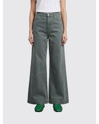 Calvin Klein - Wide Leg Cotton Blend Denim Jeans - Lyst