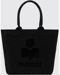 Isabel Marant - Yenky Cotton Tote Bag With Double Handle And Tone-On-Tone Logo - Lyst