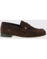 Jimmy Choo - Ellis Suede Penny Loafers With Metallic Monogram Hardware - Lyst