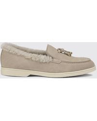Doucal's - Suede Loafers With Shearling Lining - Lyst