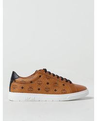 MCM - Sneakers in pelle con stampa logo - Lyst