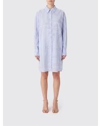 TOTEME - Oversized Cotton Shirt With Monogram Print And Dropped Shoulders - Lyst