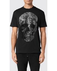 Philipp Plein - Cotton T-Shirt With Skull Print And Rhinestone Application - Lyst