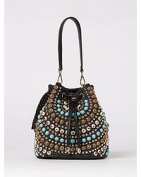 La Carrie - Andromeda Raffia Bag With Stones And Studs - Lyst