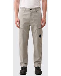 C.P. Company - Straight-Leg Stretch-Cotton Cargo Trousers With Logo - Lyst