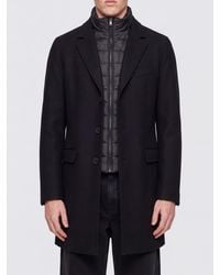 Herno - Single-Breasted Wool And Nylon Coat With Quilted Bib - Lyst