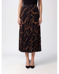 Ralph Lauren - Graphic Print Pleated Crêpe Midi Skirt - Lyst