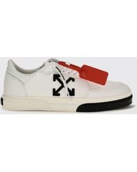 Off-White c/o Virgil Abloh - Vulcanized Grained Calfskin Sneakers With Arrow Logo - Lyst