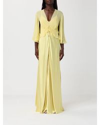 Alberta Ferretti - Long Satin Dress - Lyst