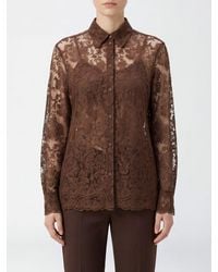 Ermanno Scervino - Long-Sleeve Lace Shirt With Classic Collar - Lyst