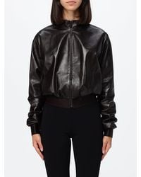 Gucci - Nappa Leather Bomber Jacket With High Collar And Zip Closure - Lyst