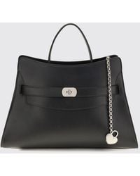 McQueen - Locke Smooth Calfskin Leather Handbag With Padlock And Removable Strap - Lyst