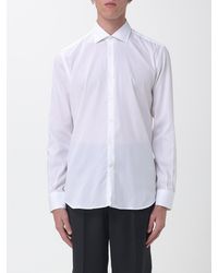 Brooksfield - Striped Cotton Twill Slim Fit Shirt With French Collar - Lyst