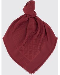 Fendi - Ff Jacquard Wool And Silk Scarf With Fringed Edges - Lyst