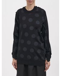 Junya Watanabe - Pull À Col Rond En Pure Laine À Pois Avec Ourlet Asymétrique - Lyst