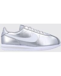 Nike - Cortez Laminated Leather Sneakers With Swoosh Logo And Round Toe - Lyst
