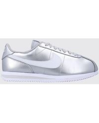 Nike - Cortez Laminated Leather Sneakers With Swoosh Logo And Round Toe - Lyst