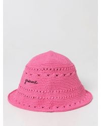 Ganni - Cappello in crochet di cotone organico con logo - Lyst
