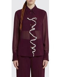 Alberta Ferretti - Silk Shirt With Ruffles - Lyst