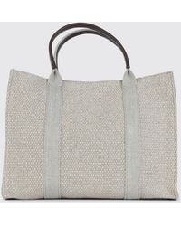 The Row - Georgia Canvas And Leather Top Handle Bag With Magnetic Closure - Lyst