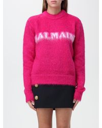 Balmain - Logo Mohair Sweater - Lyst