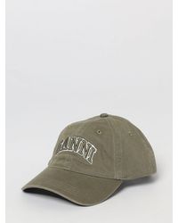 Ganni - Cotton Twill Hat With Embroidered Logo - Lyst