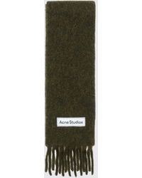 Acne Studios - Alpaca And Wool Blend Fringed Scarf With Embroidered Logo - Lyst