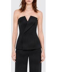 P.A.R.O.S.H. - P.A.R.O.S.H. Double-Breasted Virgin Wool Evening Top With Sweetheart Neckline - Lyst