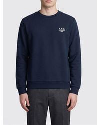 A.P.C. - Cotton Crew-Neck Sweatshirt With Logo - Lyst