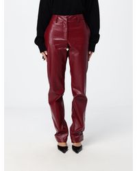 FEDERICA TOSI - High-Waisted Straight Faux Leather Trousers - Lyst