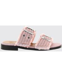 Ganni - Organic Cotton Sandal With Fringed Edges - Lyst