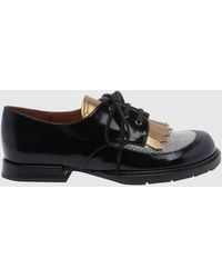 Chie Mihara - Jeripa Brushed Leather Derby Shoes With Fringe And Round Toe - Lyst