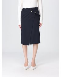 Pinko - High-Waisted Crêpe Wrap Midi Skirt With Front Slit - Lyst