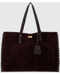 Anya Hindmarch - Large Mortimer Suede Tote Bag With Woven Details - Lyst