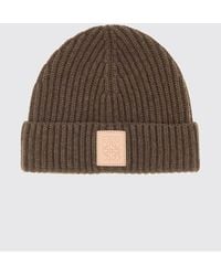 Loewe - Ribbed Pure Cashmere Beanie With Cuff And Logo Patch - Lyst
