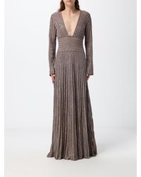 Missoni - Pleated Sequin Long Evening Gown With Deep V-Neck - Lyst