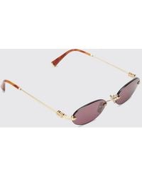 Miu Miu - Cat-Eye Metal Sunglasses With Logo - Lyst